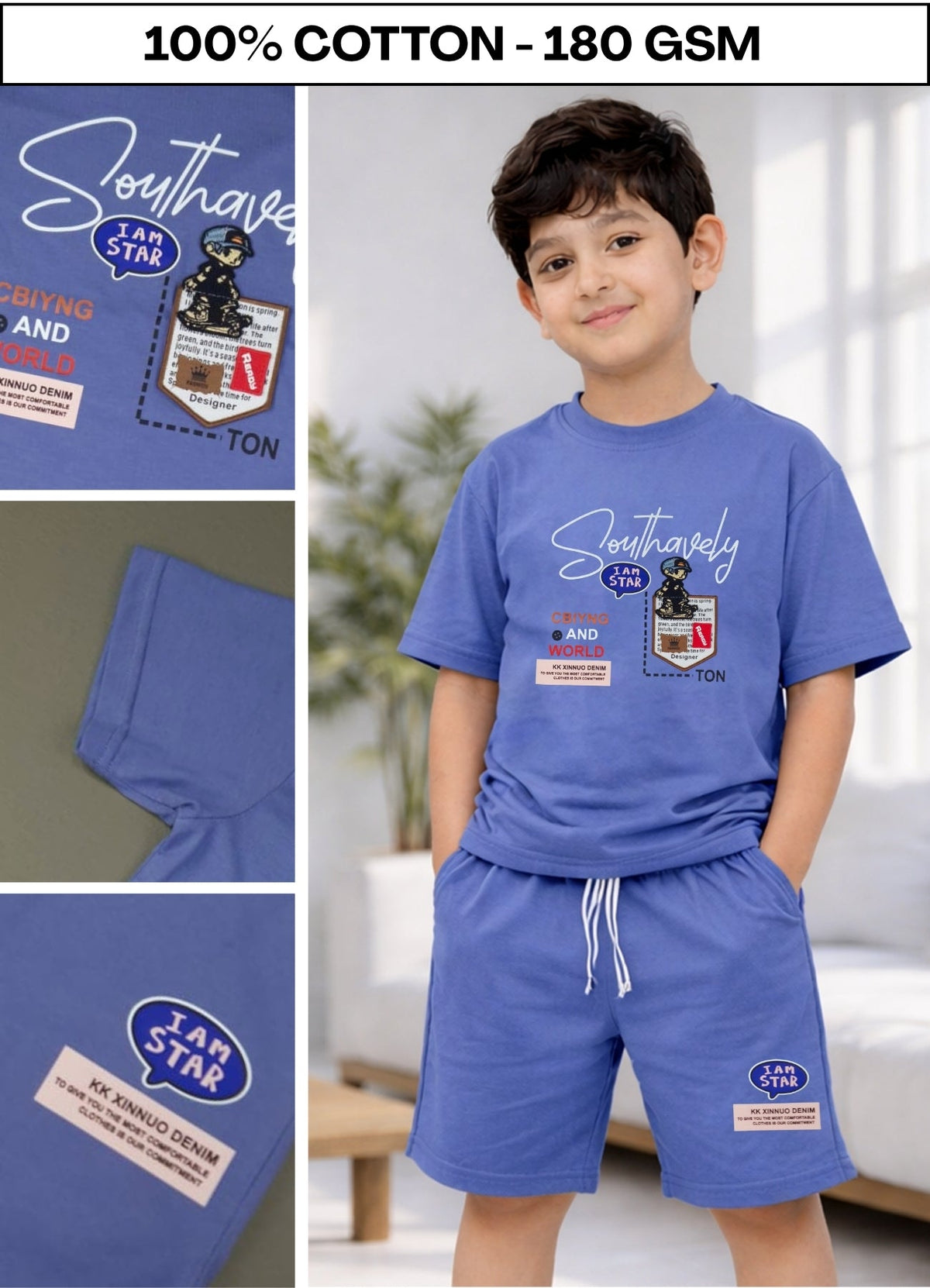 FL - 1803 - Denim Blue - 180/190 Gsm cotton Biowash
