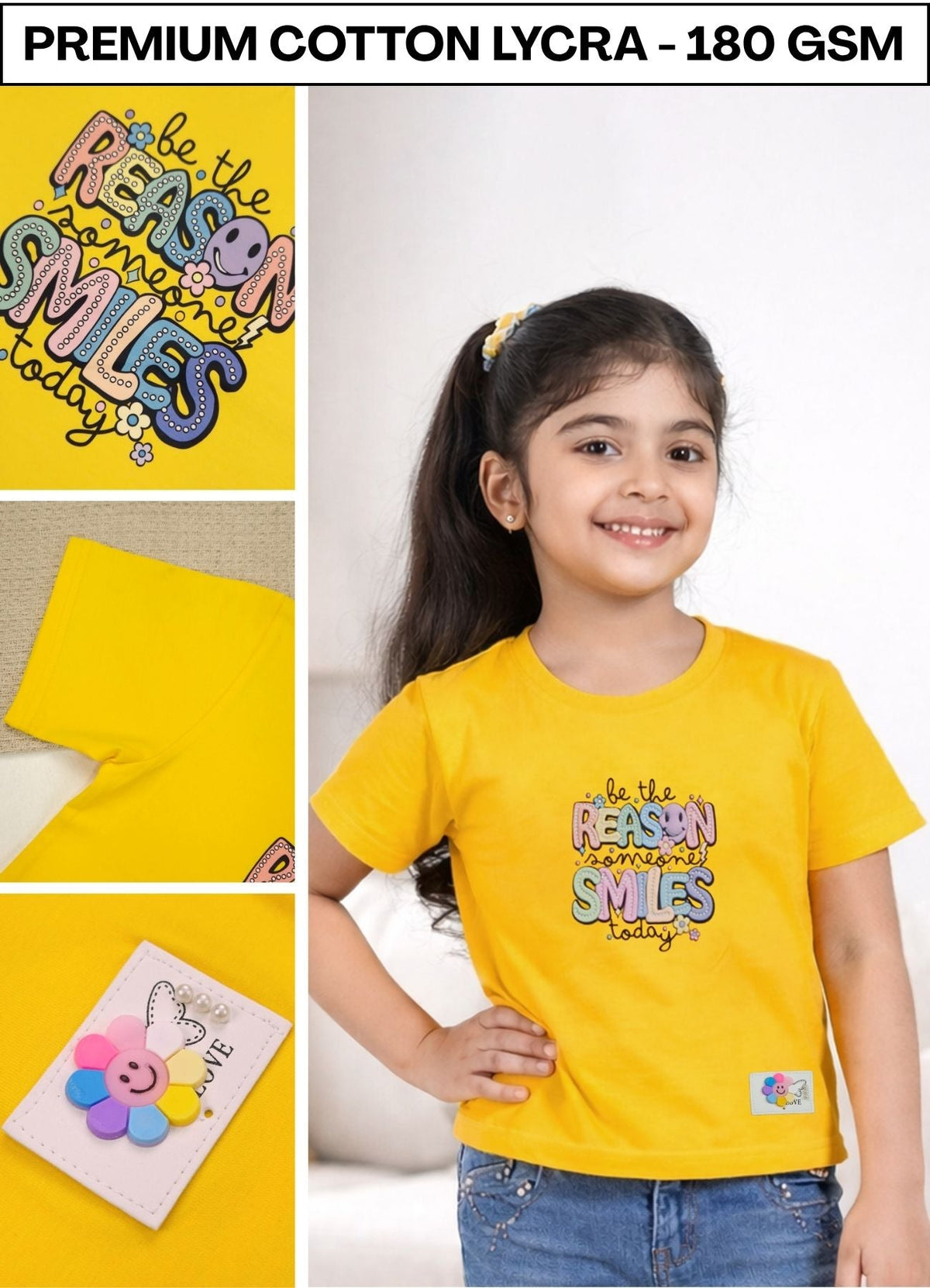 FL - 1656- Yellow| 180 GSM Premium Cotton Lycra