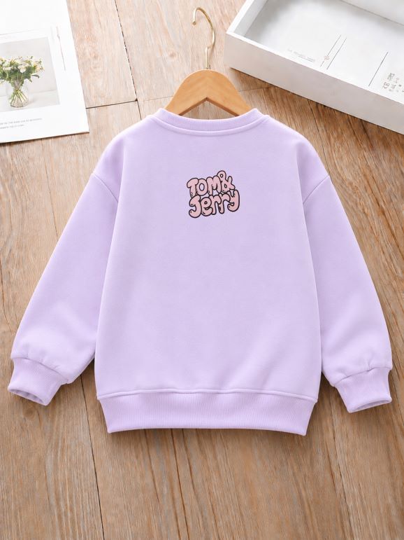 500 - Lavender - Girls Sweatshirt | 280 - 300 GSM Premium Cotton Fleece