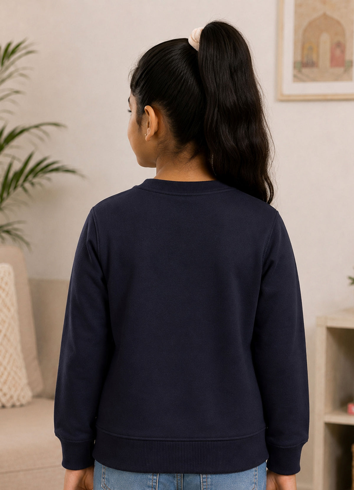504 - Navy - Girls Sweatshirt | 280 - 300 GSM Premium Cotton Fleece