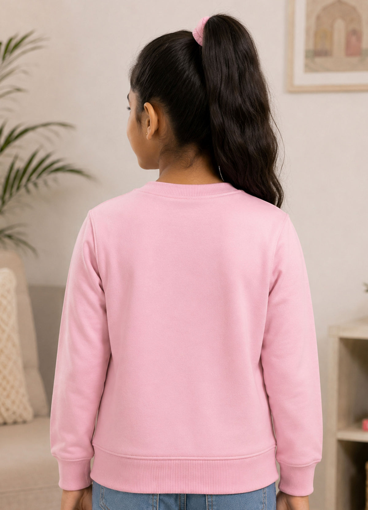 504 - Pink - Girls Sweatshirt | 280 - 300 GSM Premium Cotton Fleece