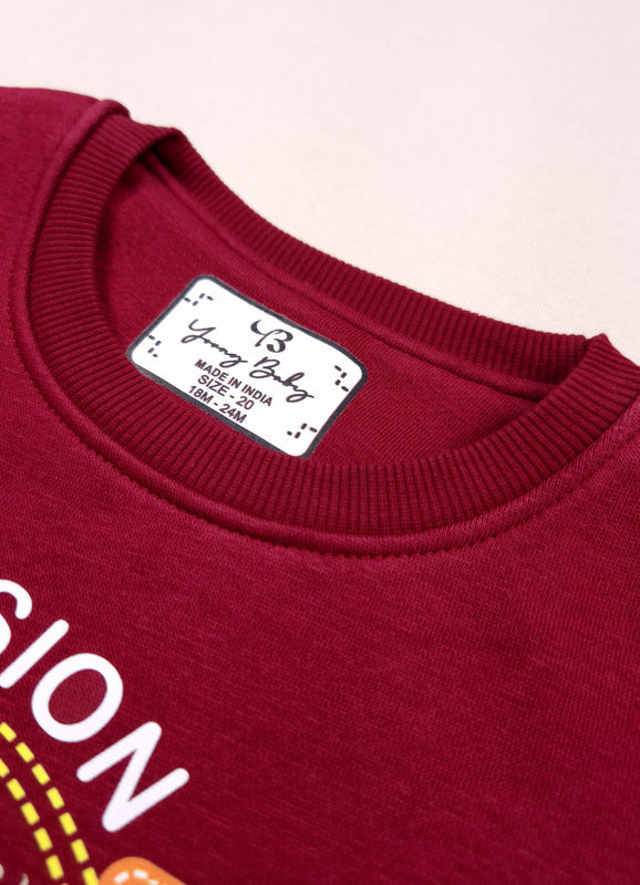 582 - Maroon - infant cord set | 280 - 290 GSM Premium Cotton Fleece