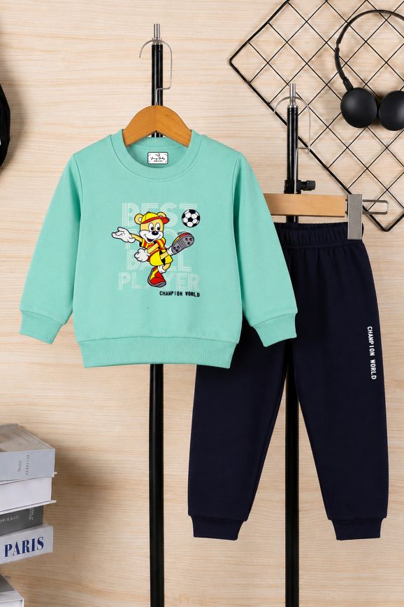 670 - Aqua Green - infant cord set | 280 - 290 GSM Premium Cotton fleece