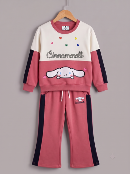 2605 - Pink - Girls Cord Set | 330 - 350 GSM Premium Cotton Fleece