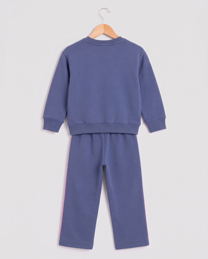 2607 - Denim - Girls Cord Set | 330 - 350 GSM Premium Cotton Fleece