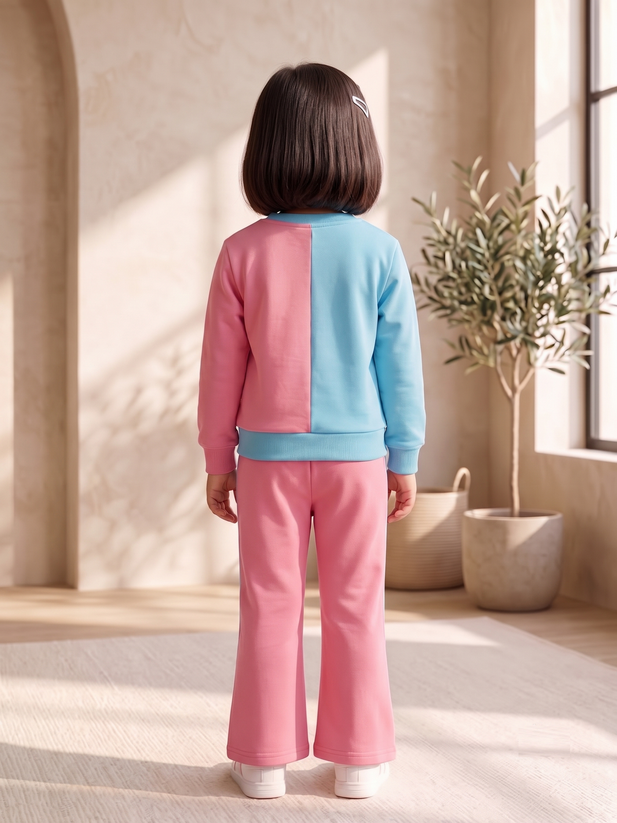 2601 - Pink - Girls Cord Set | 330 - 350 GSM Premium Cotton Fleece