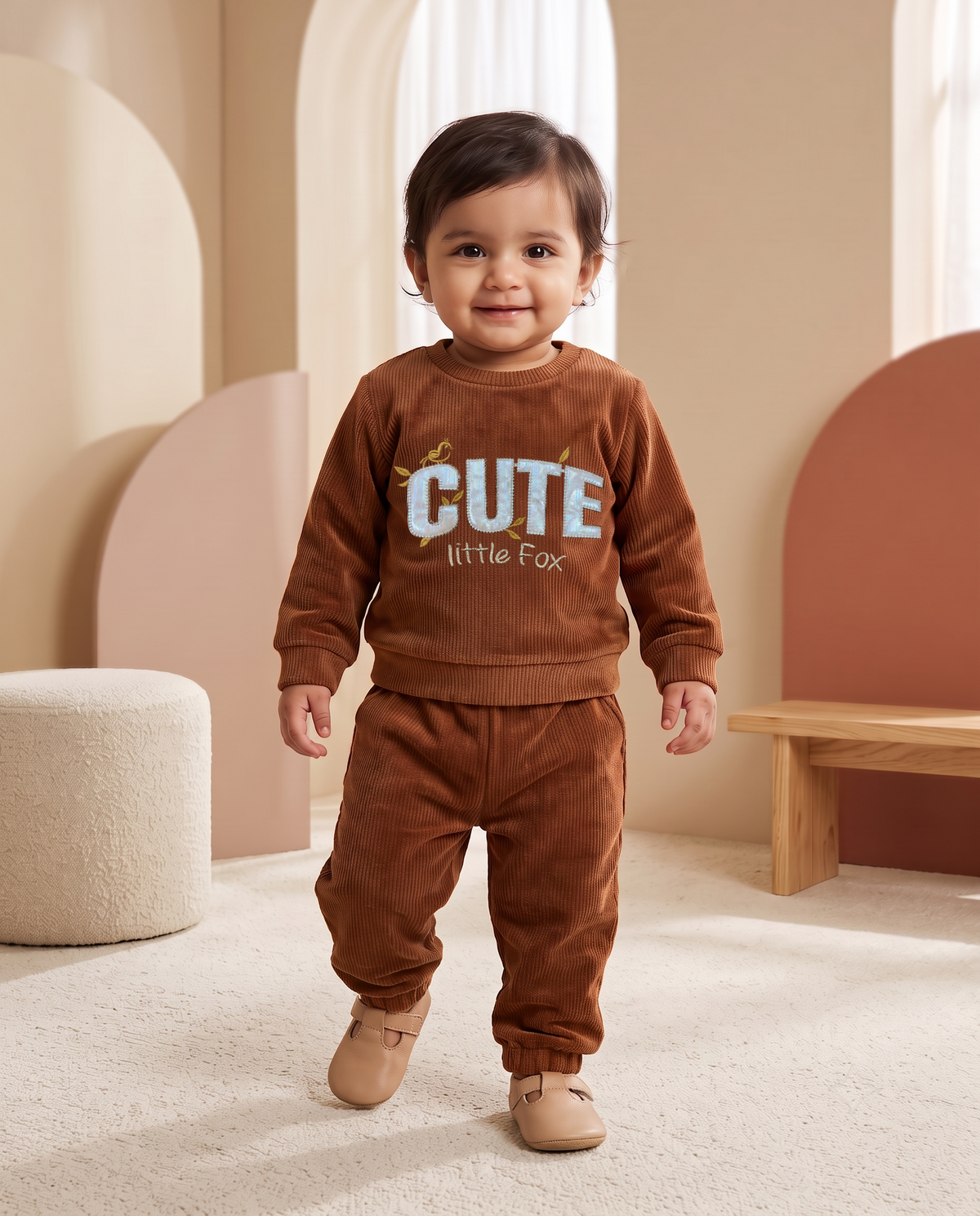 2527 - Brown - Infant Cord Set | 330 - 350 GSM Premium Cotton Fleece