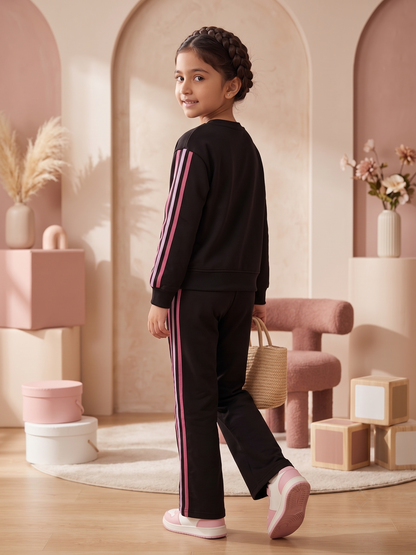 2603 - Black - Girls Cord Set | 330 - 350 GSM Premium Cotton Fleece