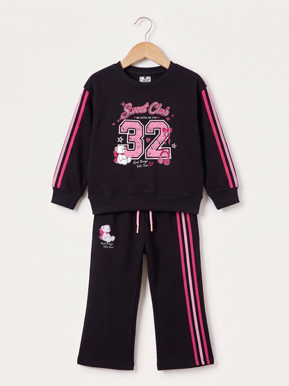 2603 - Black - Girls Cord Set | 330 - 350 GSM Premium Cotton Fleece