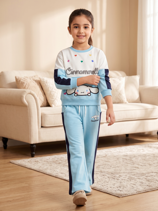 2605 - Sky - Girls Cord Set | 330 - 350 GSM Premium Cotton Fleece