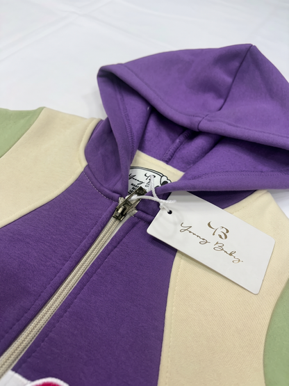 2519 - Purple Kitty - Infant Cord Set | 330 - 350 GSM Premium Cotton Fleece