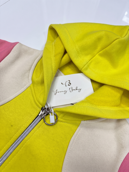 2519 - Yellow Kitty - Infant Cord Set | 330 - 350 GSM Premium Cotton Fleece