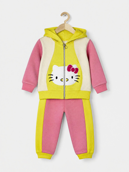 2519 - Yellow Kitty - Infant Cord Set | 330 - 350 GSM Premium Cotton Fleece