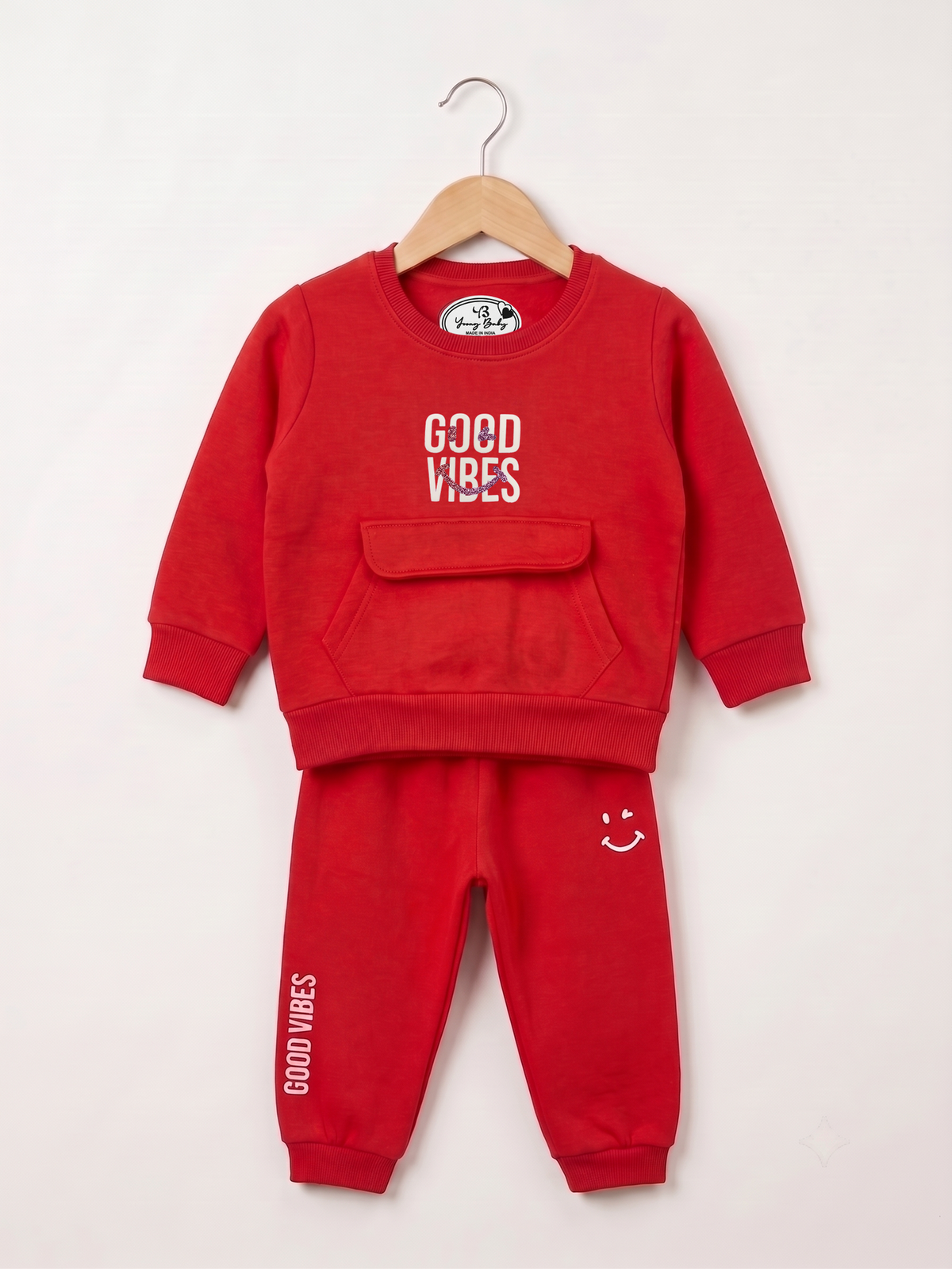 2513 - Bright Red - Infant Cord Set | 330 - 350 GSM Premium Cotton Fleece