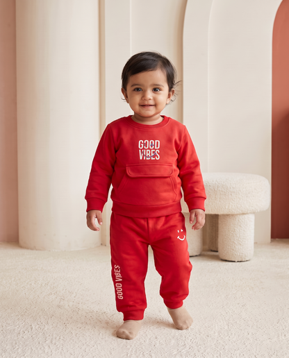 2513 - Bright Red - Infant Cord Set | 330 - 350 GSM Premium Cotton Fleece