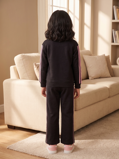 2607 - black - Girls Cord Set | 330 - 350 GSM Premium Cotton Fleece