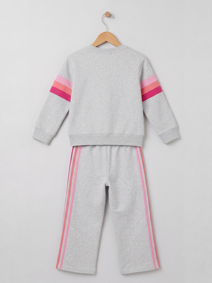 2602 - Grey - Girls Cord Set | 330 - 350 GSM Premium Cotton Fleece