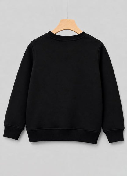 501 - Black - Girls Sweatshirt | 280 - 300 GSM Premium Cotton Fleece