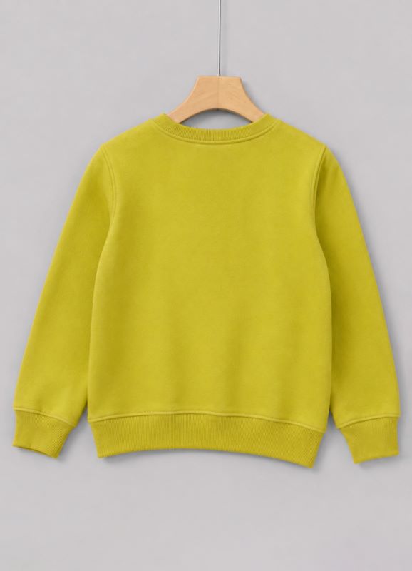 501 - Yellow Green - Girls Sweatshirt | 280 - 300 GSM Premium Cotton Fleece