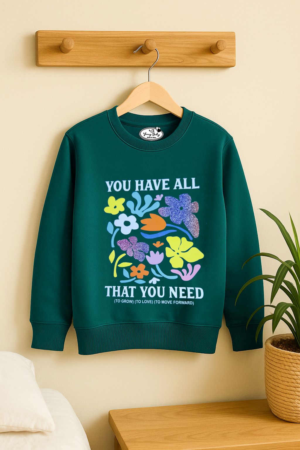 503 - Bottle Green - Girls Sweatshirt | 280 - 300 GSM Premium Cotton Fleece