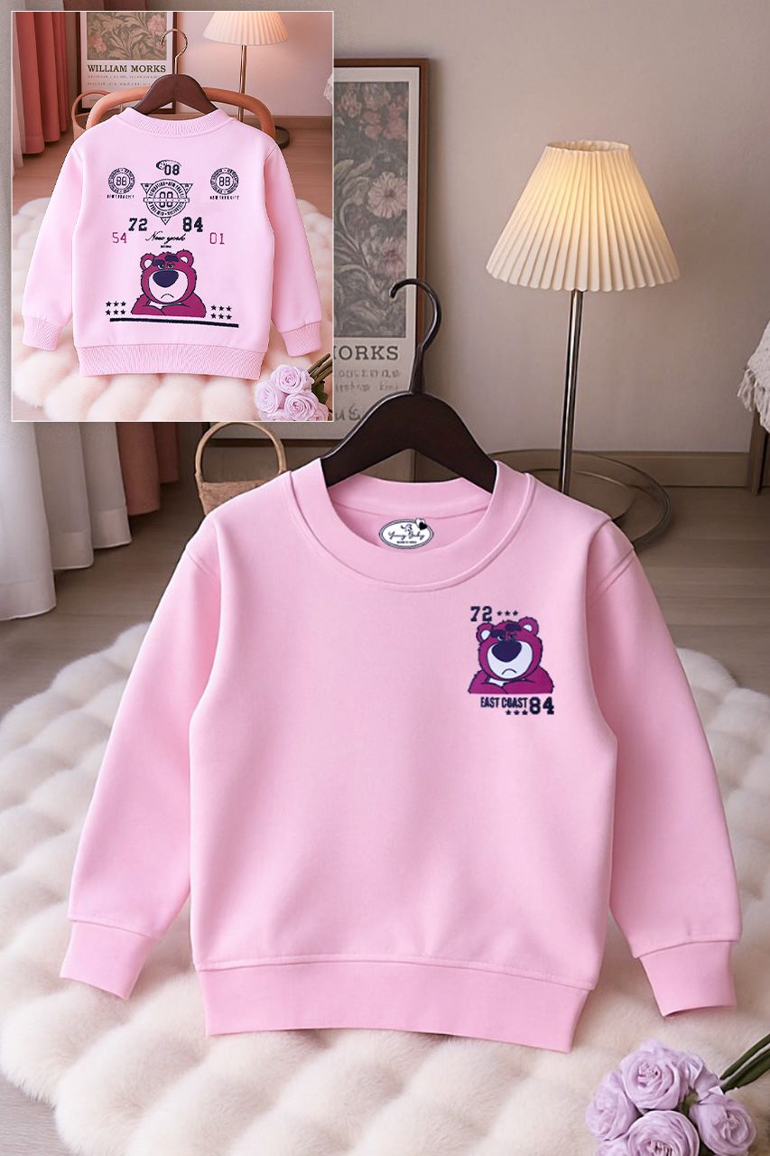 506 - Pink - Girls Sweatshirt | 280 - 300 GSM Premium Cotton Fleece