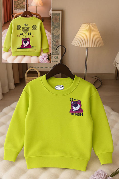 506 - Yellow Green - Girls Sweatshirt | 280 - 300 GSM Premium Cotton Fleece