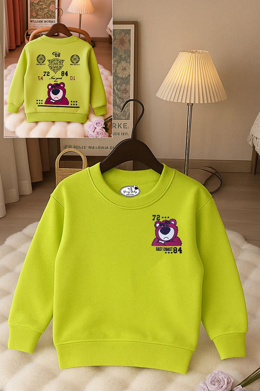 506 - Yellow Green - Girls Sweatshirt | 280 - 300 GSM Premium Cotton Fleece