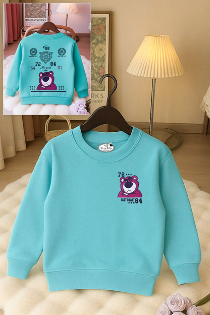 506 - Aqua Blue - Girls Sweatshirt | 280 - 300 GSM Premium Cotton Fleece
