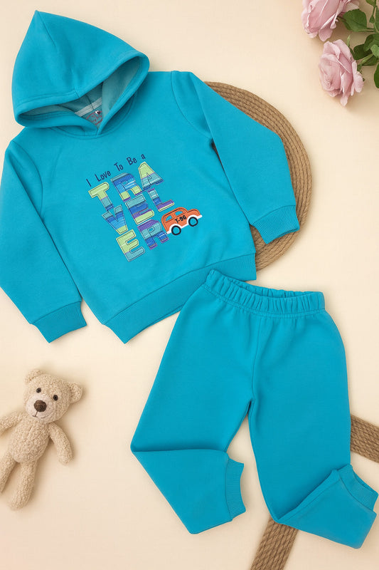 538  -aqua blue - Infant cord set | 280 - 290 GSM Premium Cotton Fleece