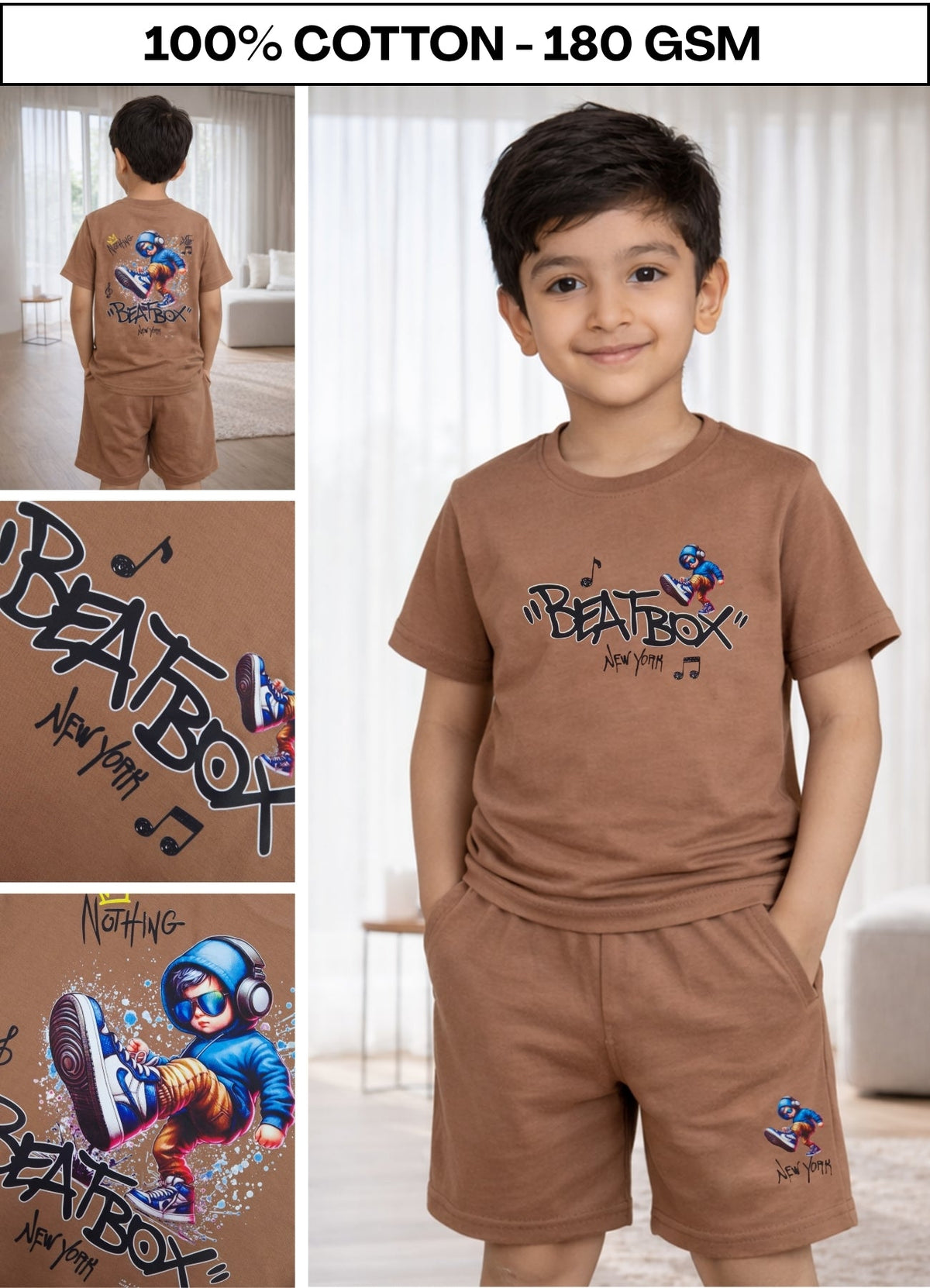 FL - 1802 - Brown | Premium 180-190 Gsm Cotton Biowash