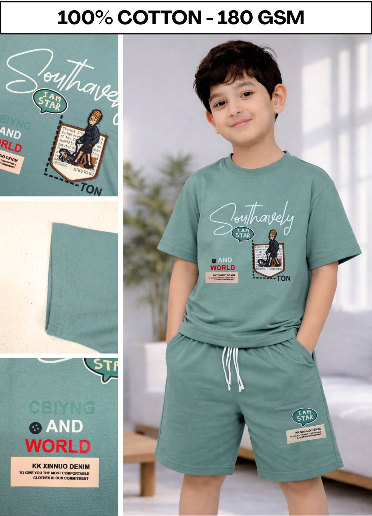 FL - 1803 - Green 180-190 Gsm Cotton Biowash