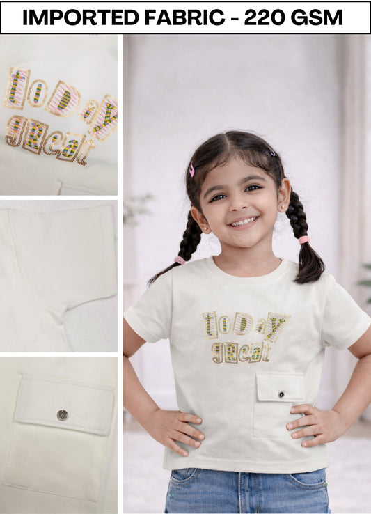 FL - 1653 - White| 220 GSM  Premium Cotton Lycra