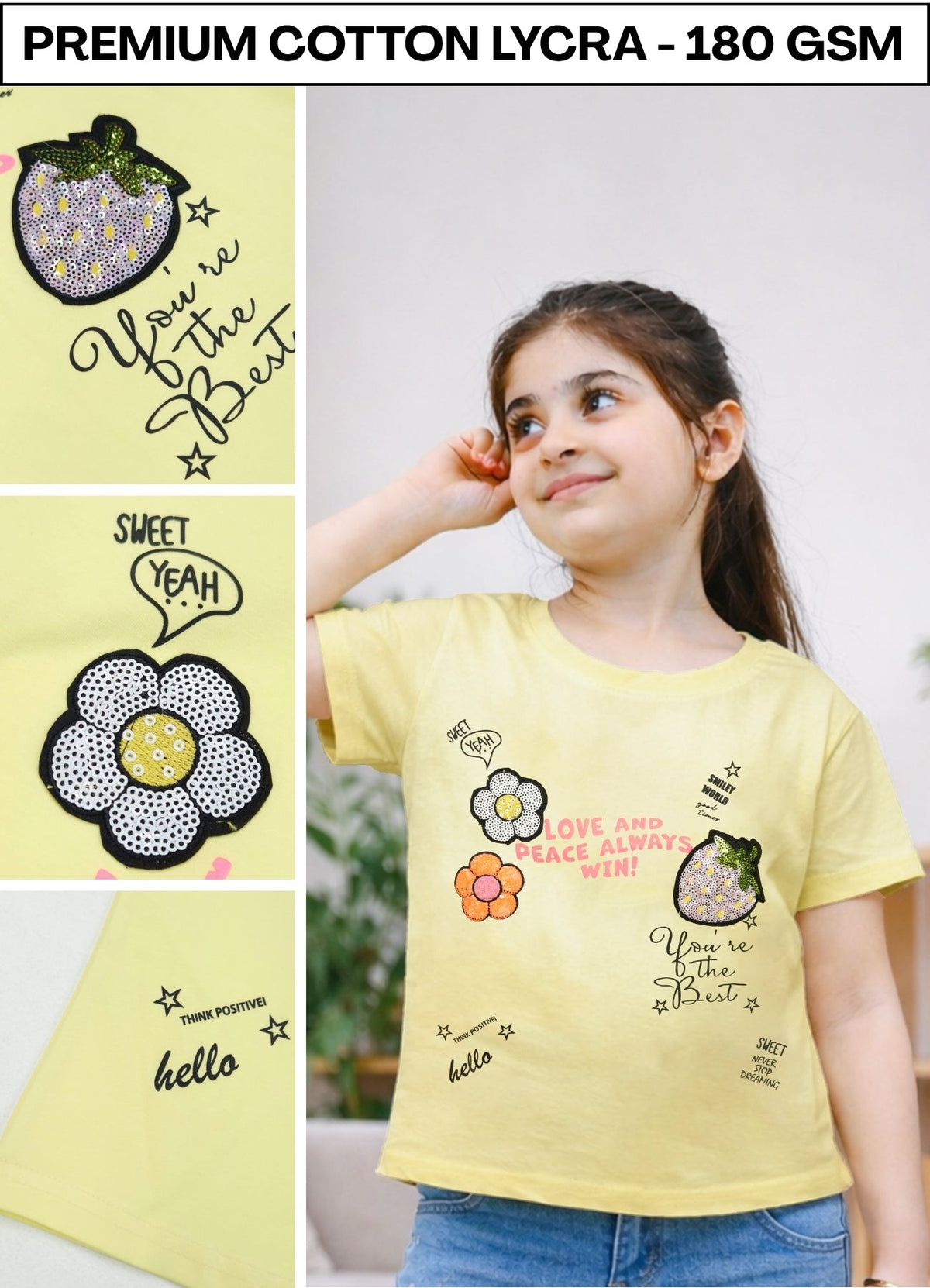 FL - 1631 - Lemon | 180 GSM  Premium Cotton Lycra