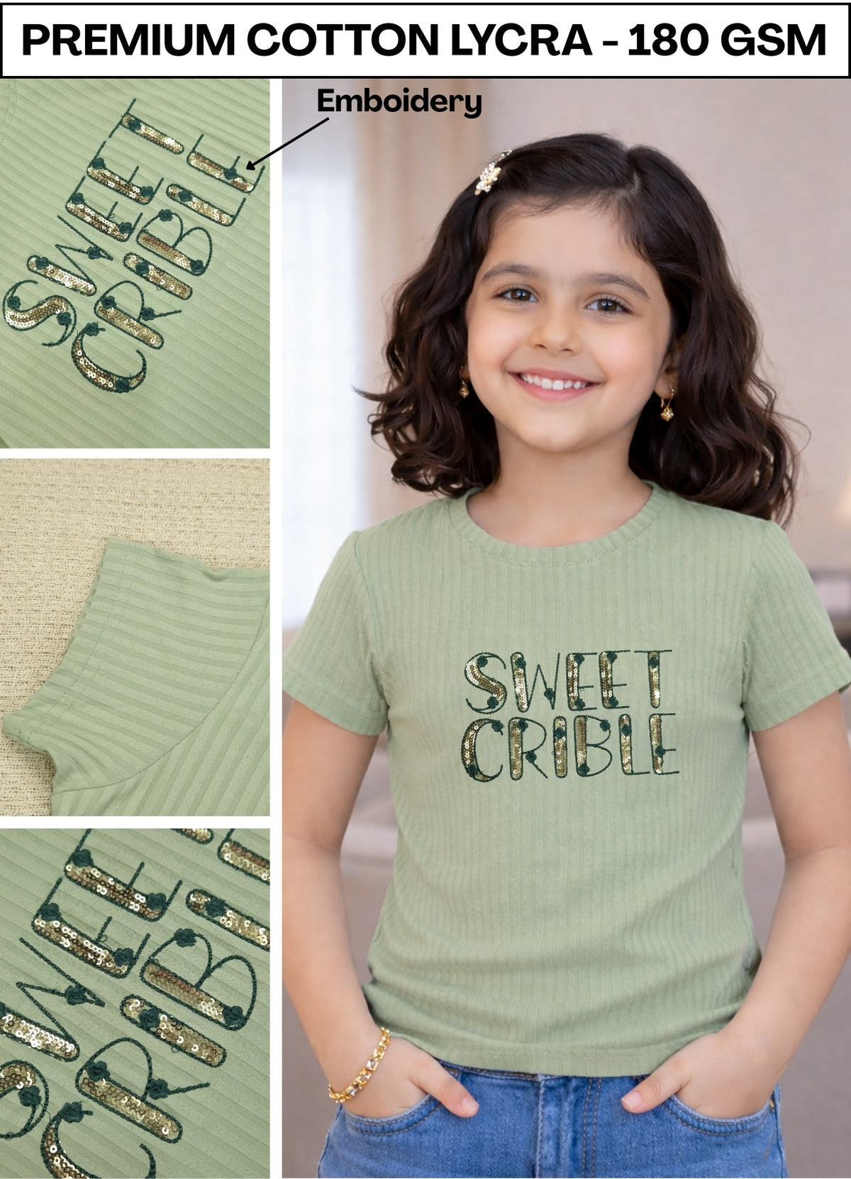 FL - 1601 - Light Green | 220 GSM  Premium Imported Lycra