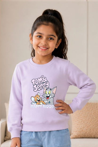 500 - Lavender - Girls Sweatshirt | 280 - 300 GSM Premium Cotton Fleece