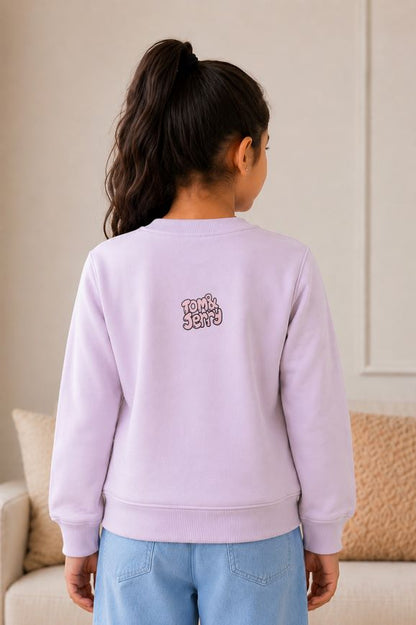 500 - Lavender - Girls Sweatshirt | 280 - 300 GSM Premium Cotton Fleece