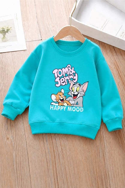 500 - Aqua Blue - Girls Sweatshirt | 280 - 300 GSM Premium Cotton Fleece