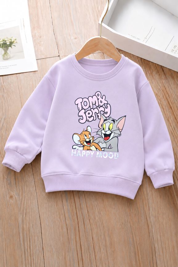500 - Lavender - Girls Sweatshirt | 280 - 300 GSM Premium Cotton Fleece