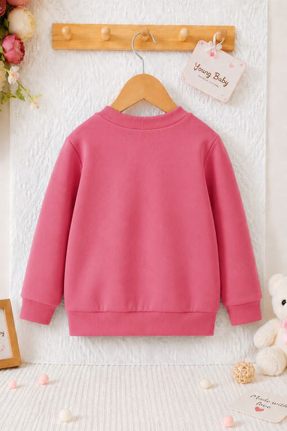 502 - Pink - Girls Sweatshirt | 280 - 300 GSM Premium Cotton Fleece