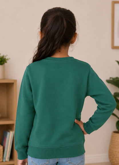 503 - Bottle Green - Girls Sweatshirt | 280 - 300 GSM Premium Cotton Fleece