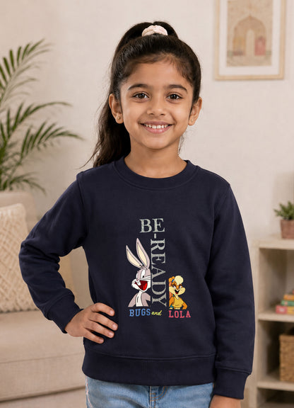 504 - Navy - Girls Sweatshirt | 280 - 300 GSM Premium Cotton Fleece