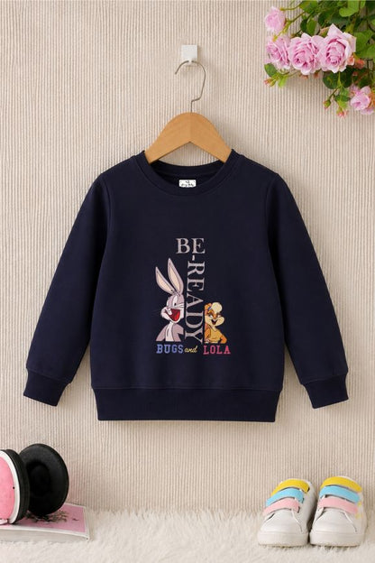 504 - Navy - Girls Sweatshirt | 280 - 300 GSM Premium Cotton Fleece