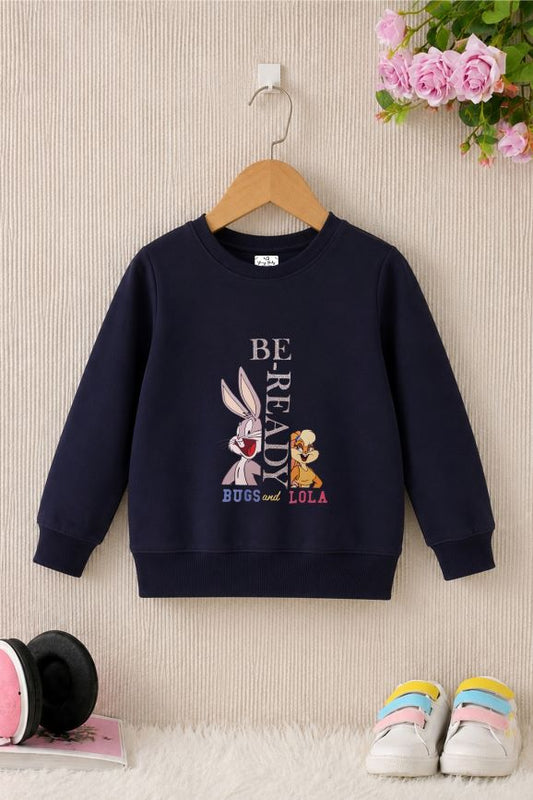 504 - Navy - Girls Sweatshirt | 280 - 300 GSM Premium Cotton Fleece
