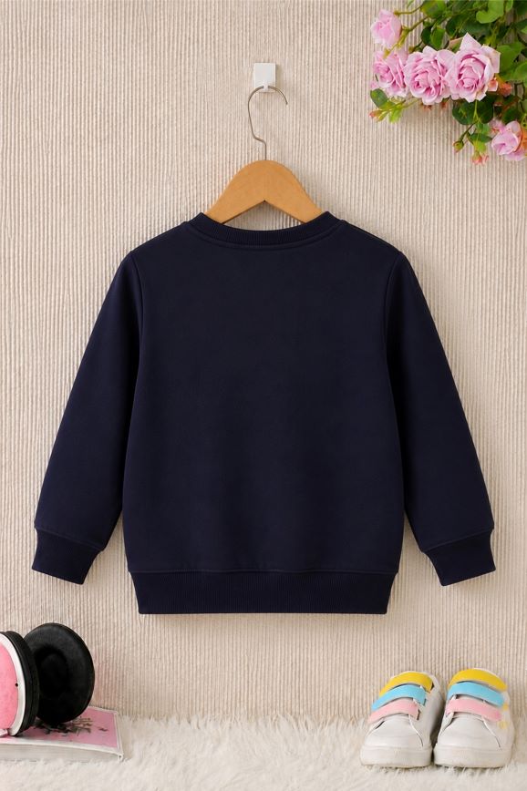 504 - Navy - Girls Sweatshirt | 280 - 300 GSM Premium Cotton Fleece