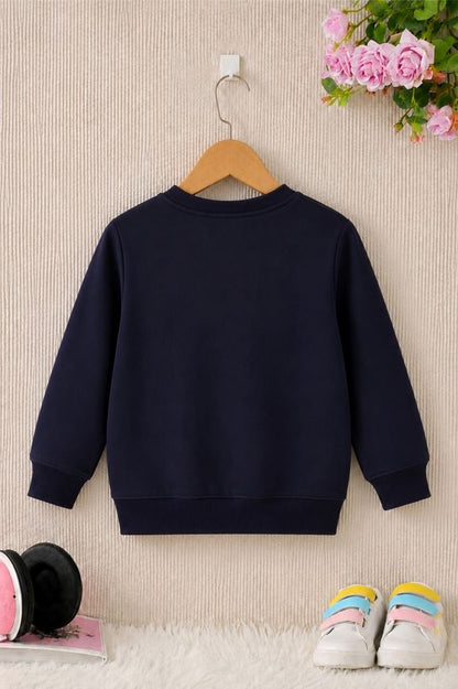 504 - Navy - Girls Sweatshirt | 280 - 300 GSM Premium Cotton Fleece
