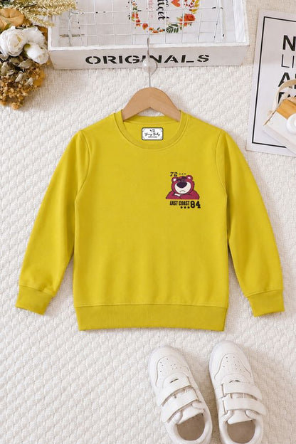 506 - Yellow Green - Girls Sweatshirt | 280 - 300 GSM Premium Cotton Fleece