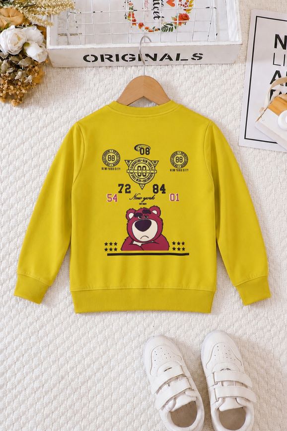 506 - Yellow Green - Girls Sweatshirt | 280 - 300 GSM Premium Cotton Fleece