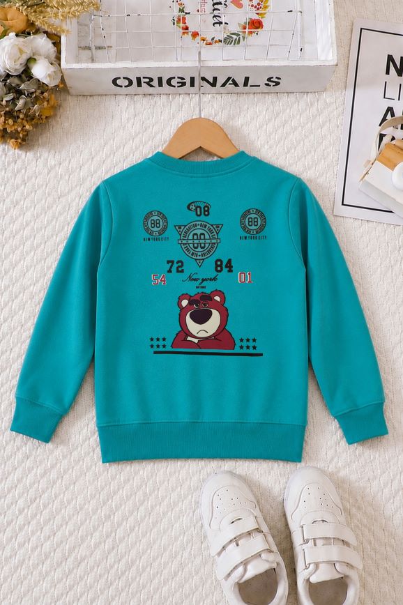 506 - Aqua Blue - Girls Sweatshirt | 280 - 300 GSM Premium Cotton Fleece