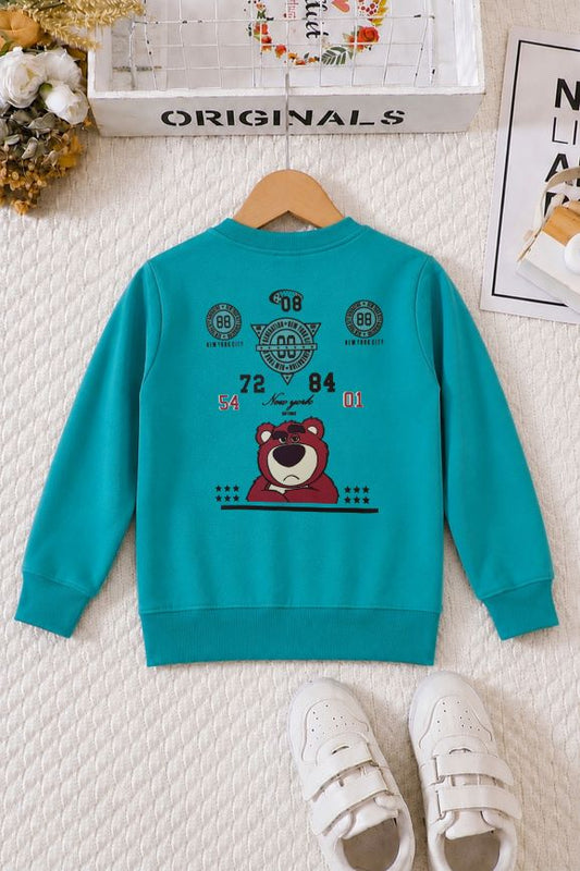 506 - Aqua Blue - Girls Sweatshirt | 280 - 300 GSM Premium Cotton Fleece