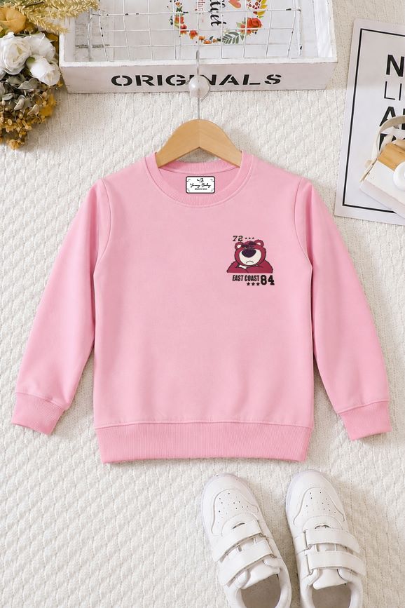 506 - Pink - Girls Sweatshirt | 280 - 300 GSM Premium Cotton Fleece